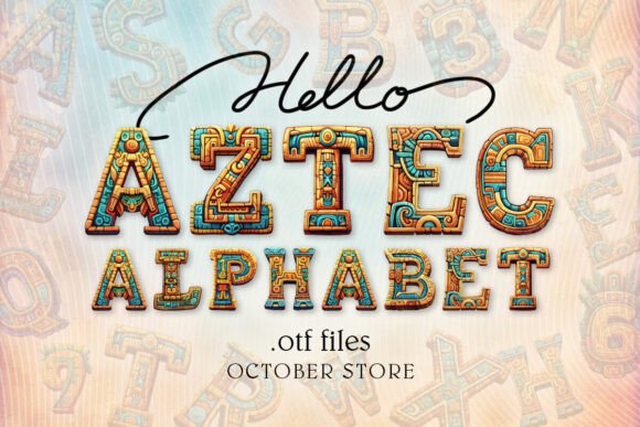 Aztec Alphabet Font: Colorful History Meets Modern Design