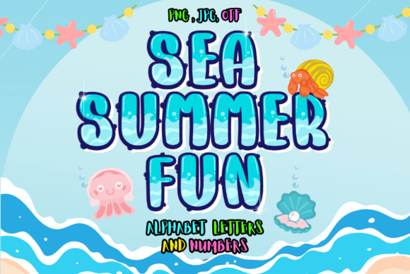 Sea Summer Fun: Vibrant Color Font for Beach Designs