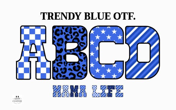 Trendy Blue: A Bold Fusion of Patterns for Dynamic Design